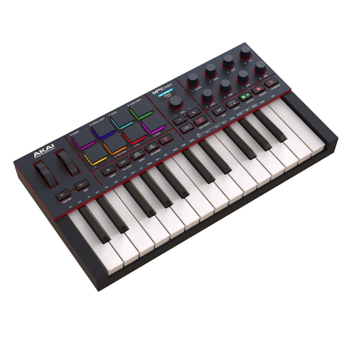 AKAI PROFESSIONAL MPK Mini IV Black Tastiera MIDI USB 25 Tasti con Pad MPC, Arpeggiatore e Software Incluso