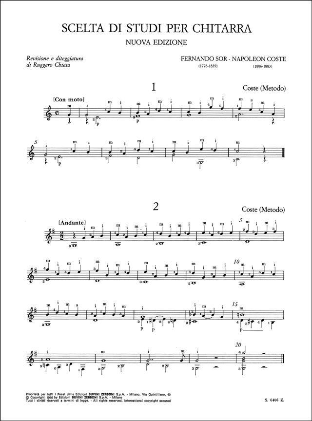 Scelta di studi per chitarra sor coste  39