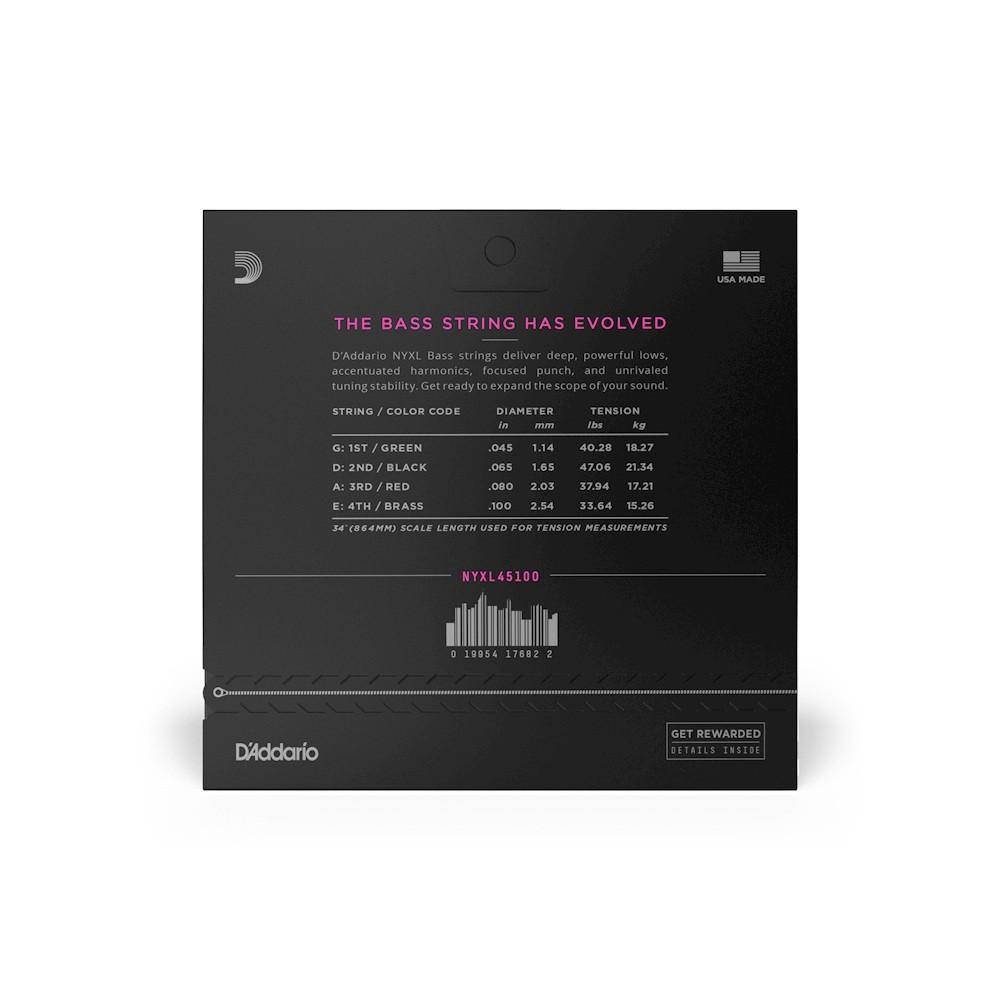 D'addario nyxl45100 set corde basso elettrico