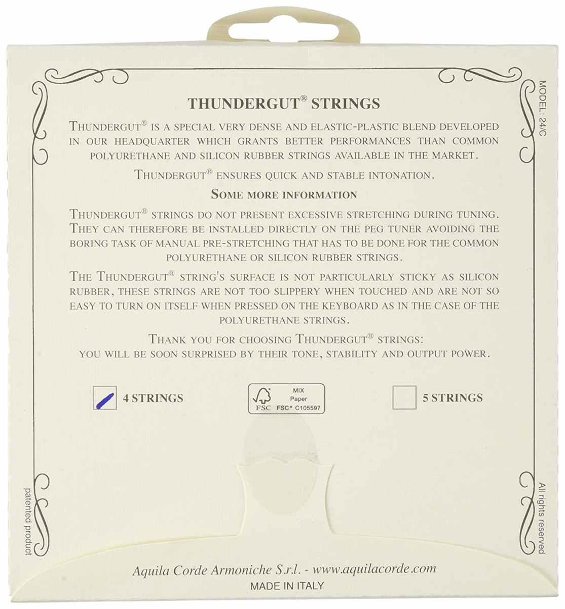 Aquila 68u set di corde per ukulele basso e ashbory 4 corde