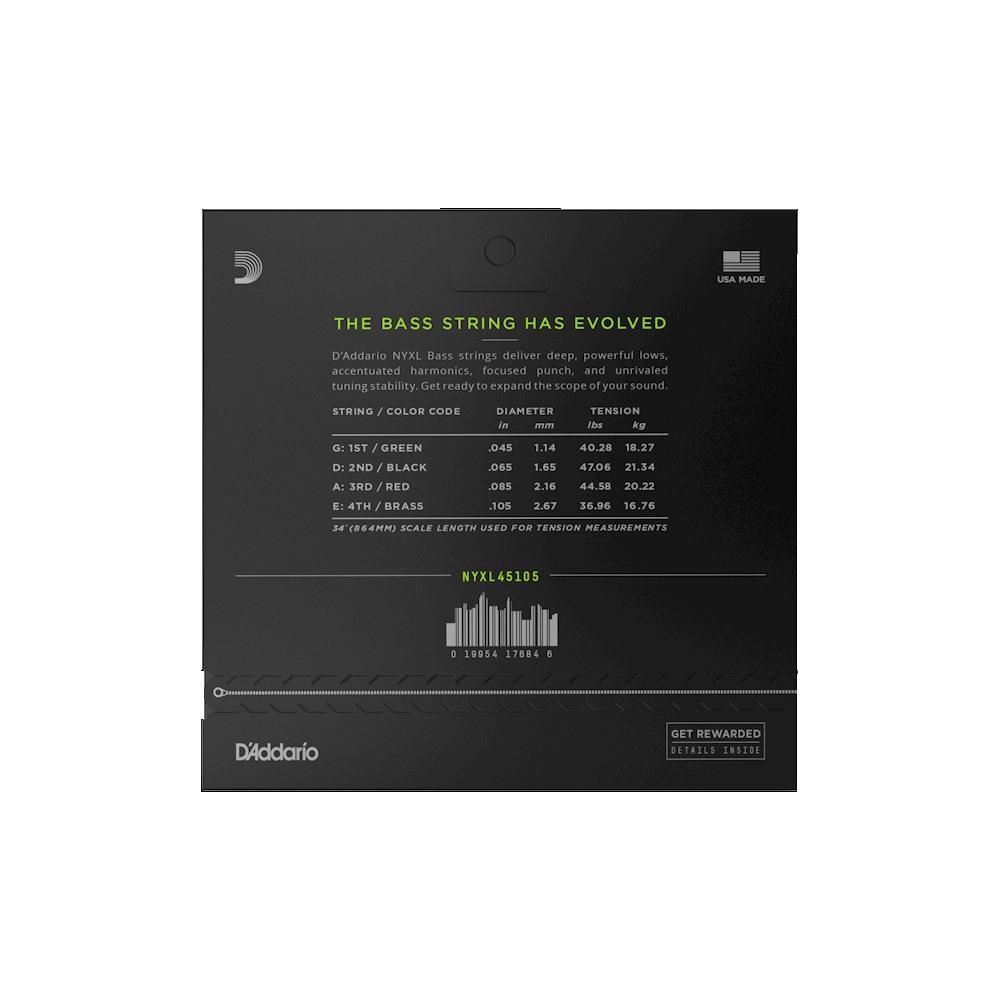 D'addario nyxl45105 set corde basso elettrico