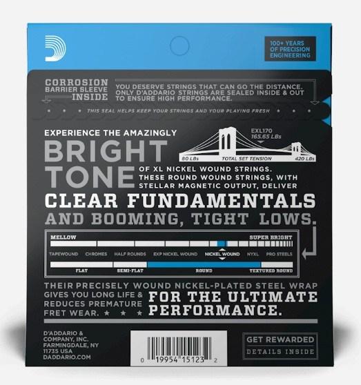 D'addario exl170 set corde basso elettrico